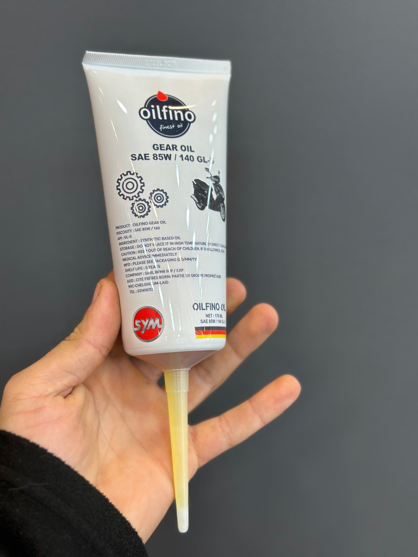 L’HUILE DE (PONT/BOITE) 85W140 OILFINO SYM